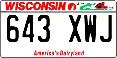 WI license plate 643XWJ