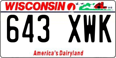 WI license plate 643XWK