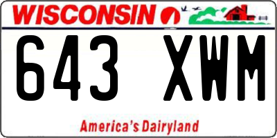 WI license plate 643XWM