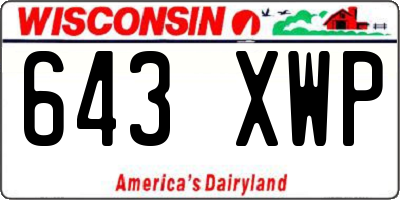 WI license plate 643XWP