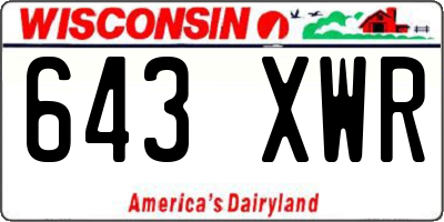WI license plate 643XWR