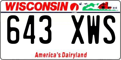 WI license plate 643XWS