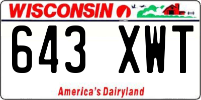 WI license plate 643XWT