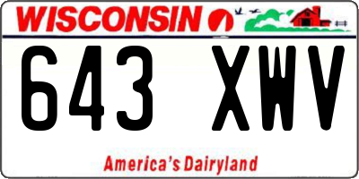 WI license plate 643XWV