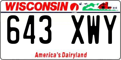 WI license plate 643XWY