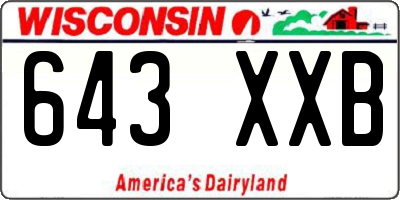 WI license plate 643XXB