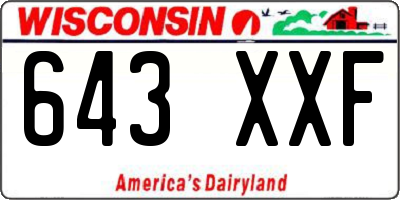 WI license plate 643XXF