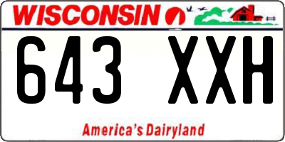 WI license plate 643XXH
