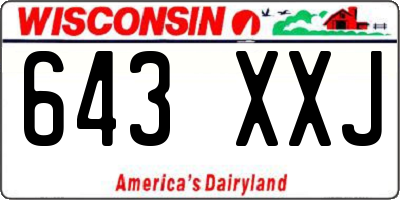 WI license plate 643XXJ