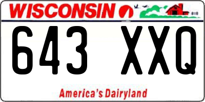 WI license plate 643XXQ