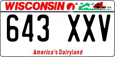 WI license plate 643XXV