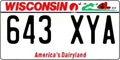 WI license plate 643XYA