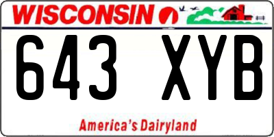 WI license plate 643XYB