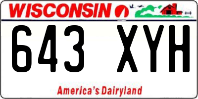 WI license plate 643XYH