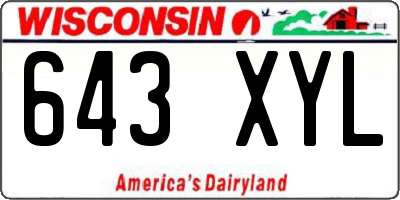 WI license plate 643XYL