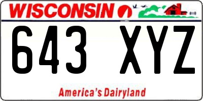 WI license plate 643XYZ