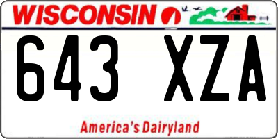 WI license plate 643XZA