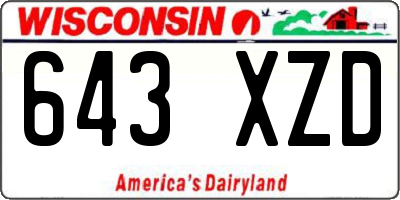 WI license plate 643XZD