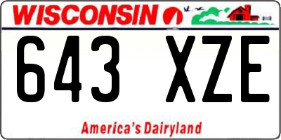 WI license plate 643XZE