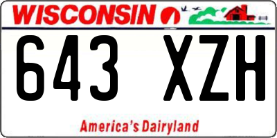 WI license plate 643XZH