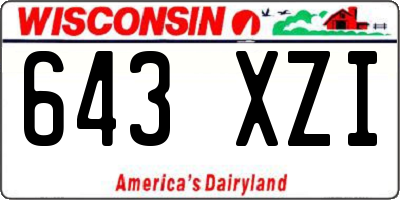 WI license plate 643XZI