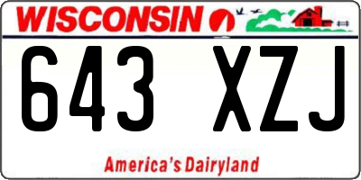 WI license plate 643XZJ