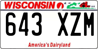 WI license plate 643XZM