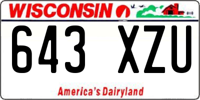 WI license plate 643XZU