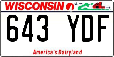 WI license plate 643YDF