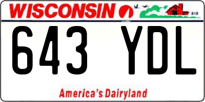 WI license plate 643YDL