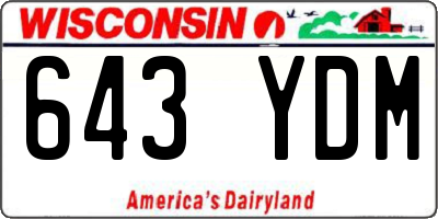WI license plate 643YDM