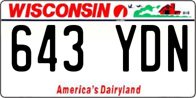 WI license plate 643YDN