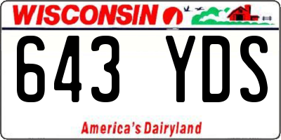 WI license plate 643YDS