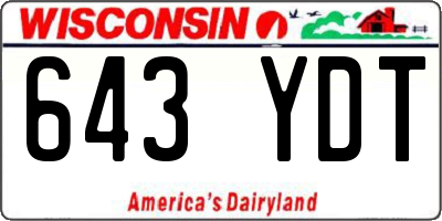WI license plate 643YDT