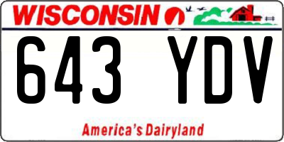 WI license plate 643YDV
