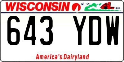WI license plate 643YDW