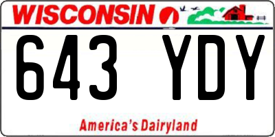 WI license plate 643YDY