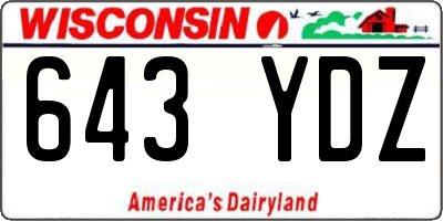 WI license plate 643YDZ