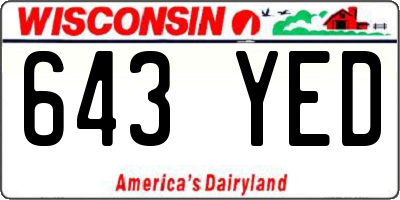 WI license plate 643YED