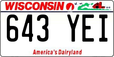 WI license plate 643YEI