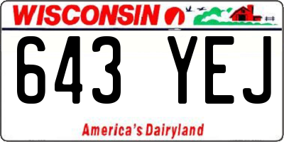 WI license plate 643YEJ
