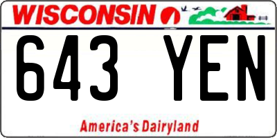 WI license plate 643YEN