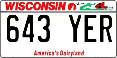 WI license plate 643YER