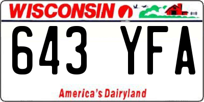 WI license plate 643YFA