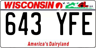 WI license plate 643YFE
