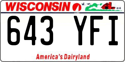 WI license plate 643YFI