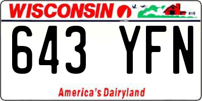 WI license plate 643YFN