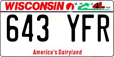WI license plate 643YFR