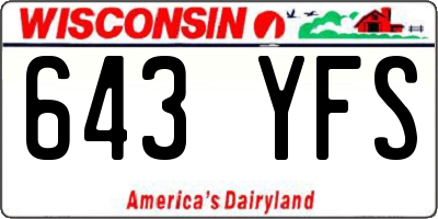 WI license plate 643YFS