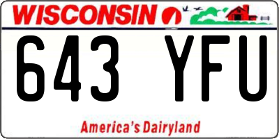 WI license plate 643YFU